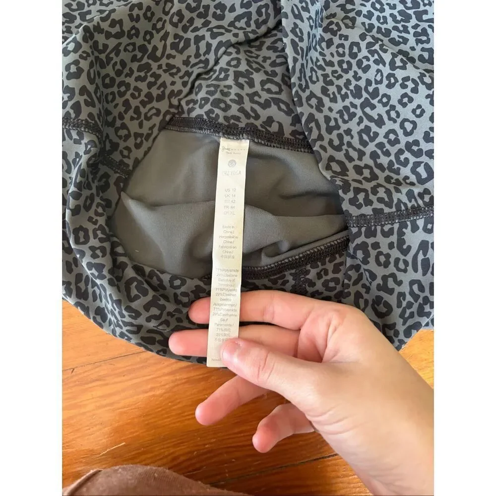 CRZ Yoga Cheetah Black and Gray Leggings - Picture 2 of 8